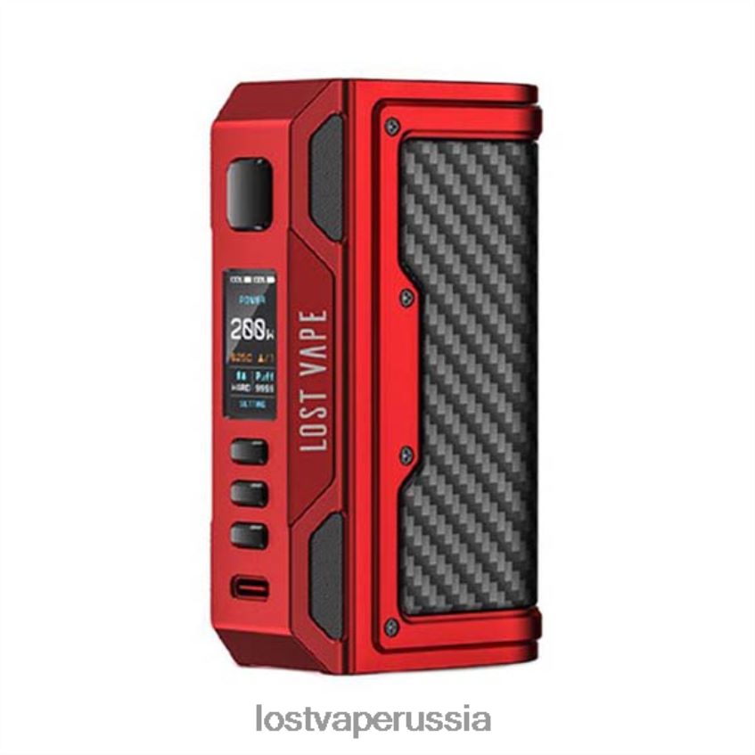 Lost Vape Thelema квест 200в мод матовый красный/углеродное волокно 6XB64J178 - Lost Vape Pods Near Me