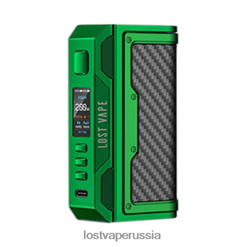Lost Vape Thelema квест 200в мод зеленый/углеродное волокно 6XB64J184 - Lost Vape Wholesale